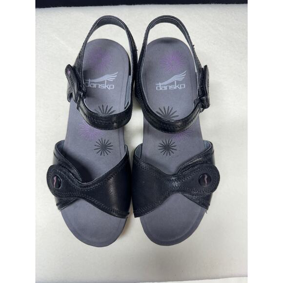 Dansko Women Iris Black Ankle Strap Comfort Sandal Size 7 / 37 - Picture 6 of 8